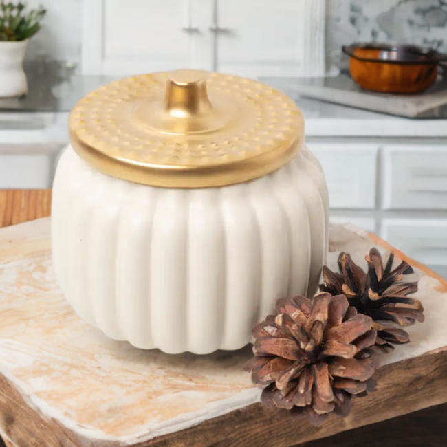 Pumpkin Solstice Ceramic Pumpkin 18oz Candle