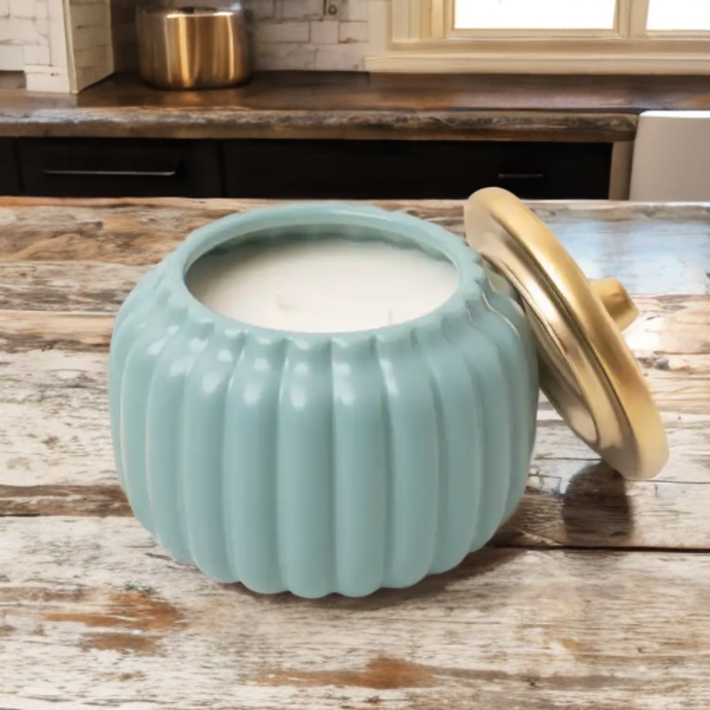 Golden Canopy Ceramic Pumpkin 18oz Candle