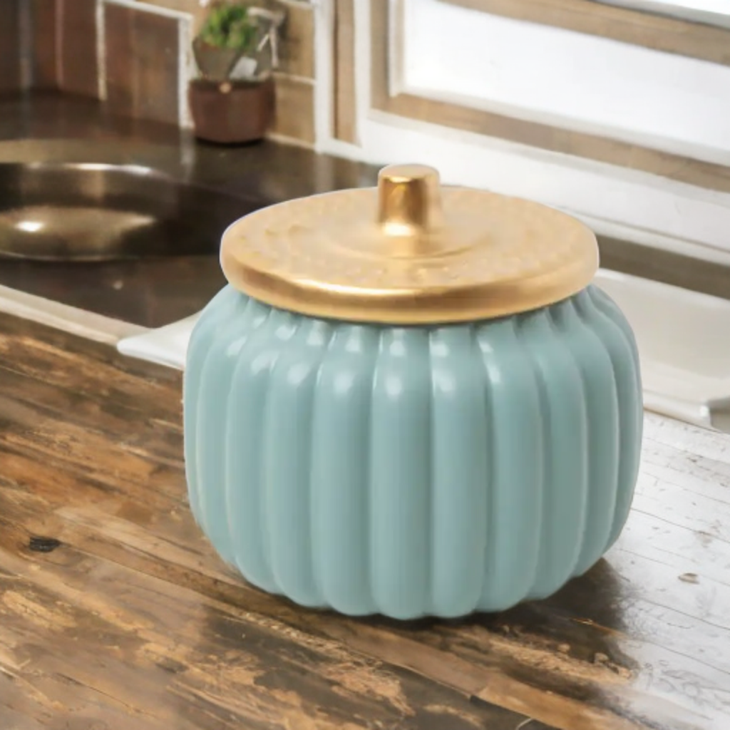 Golden Canopy Ceramic Pumpkin 18oz Candle