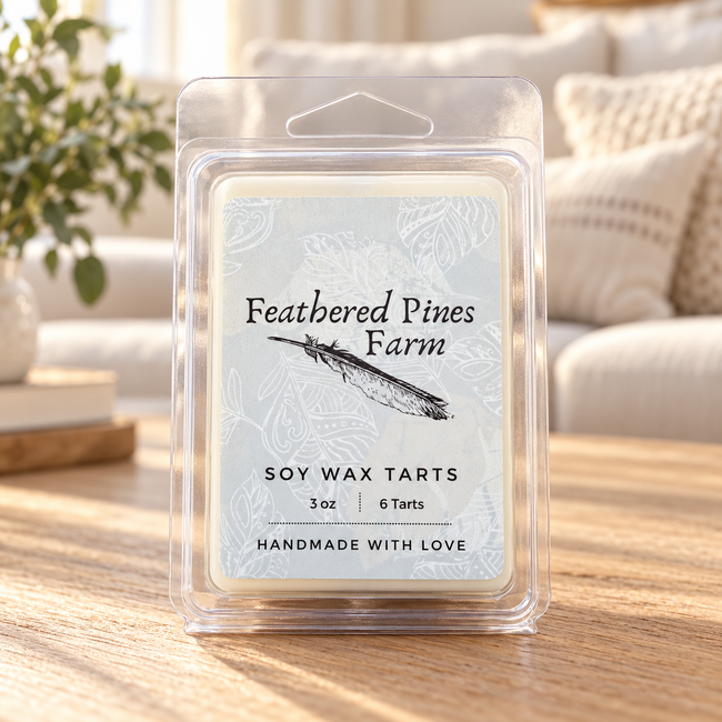 Pineland Tea 3 oz soy wax melts by Feathered Pines Farm — generic packaging photo